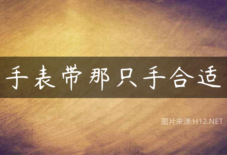 手表带那只手合适