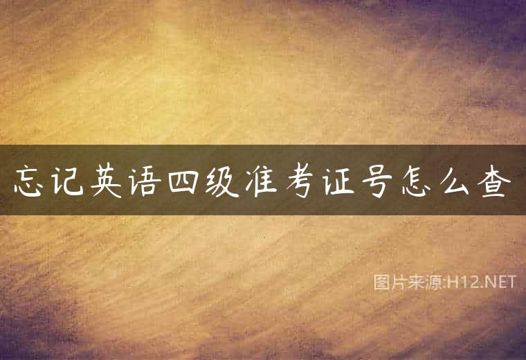 忘记英语四级准考证号怎么查