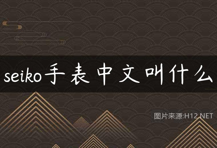 seiko手表中文叫什么