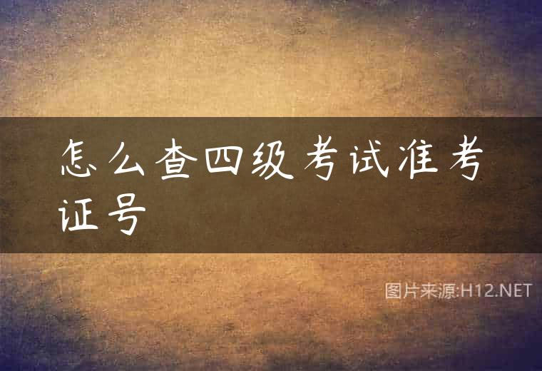 怎么查四级考试准考证号