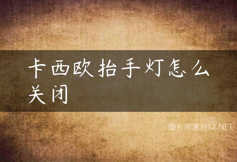 卡西欧抬手灯怎么关闭