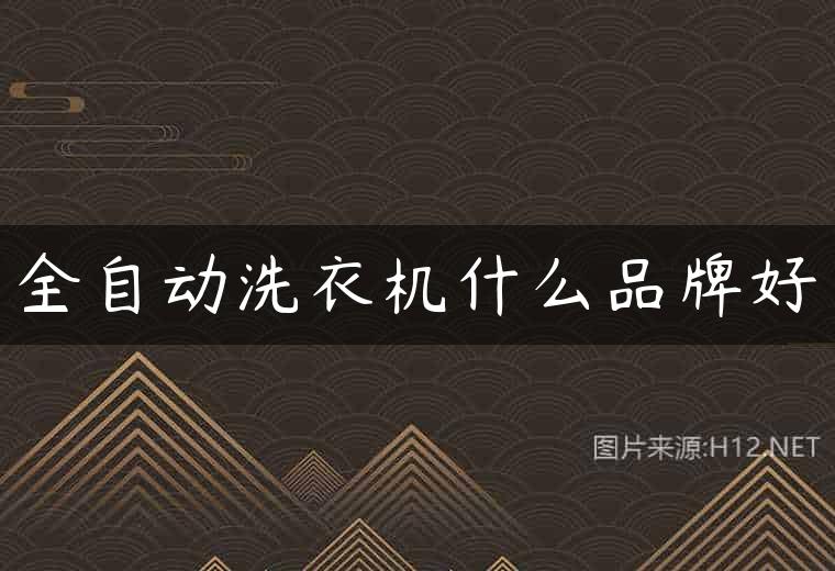 全自动洗衣机什么品牌好