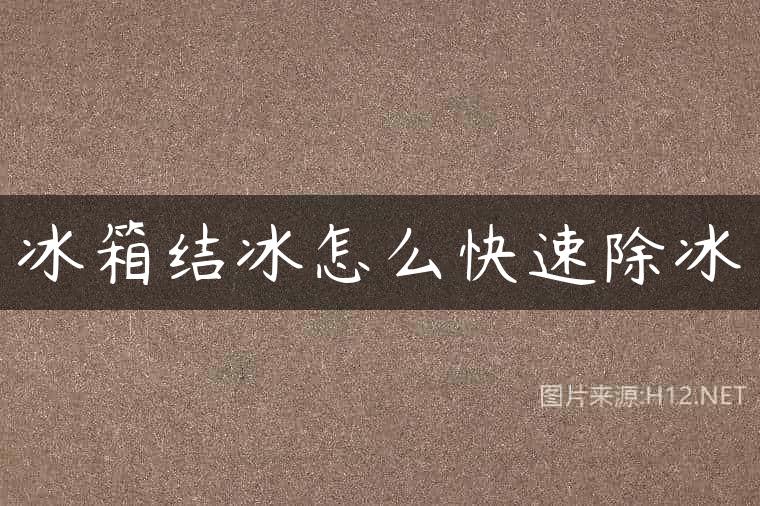 冰箱结冰怎么快速除冰