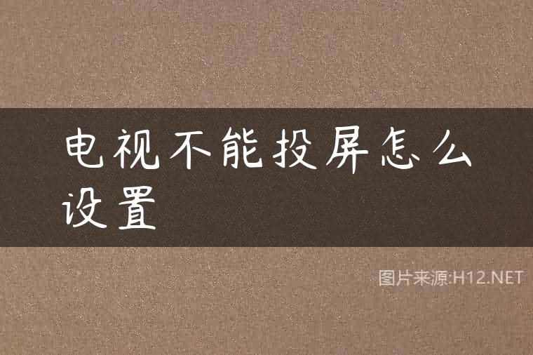 电视不能投屏怎么设置