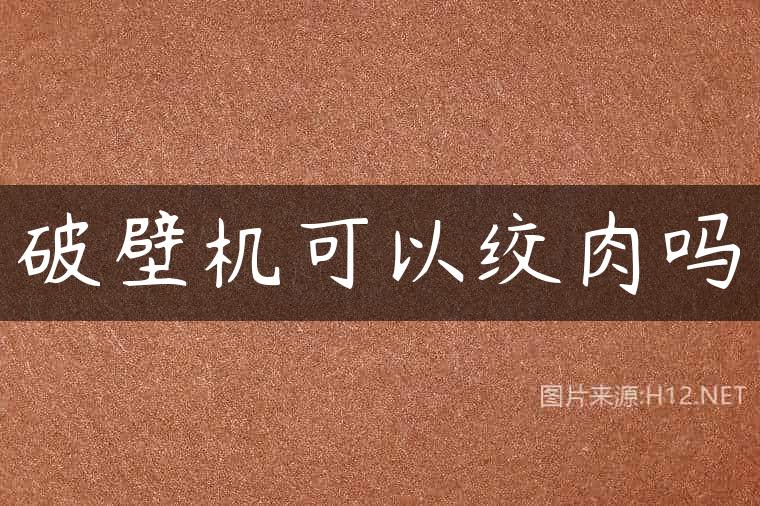 破壁机可以绞肉吗
