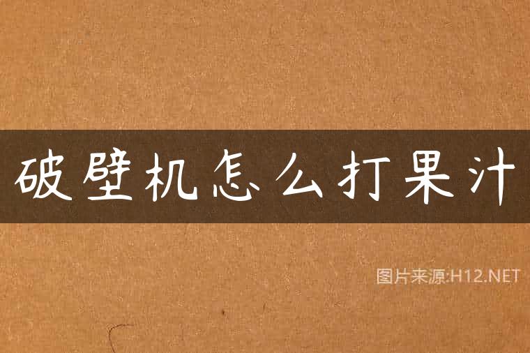 破壁机怎么打果汁