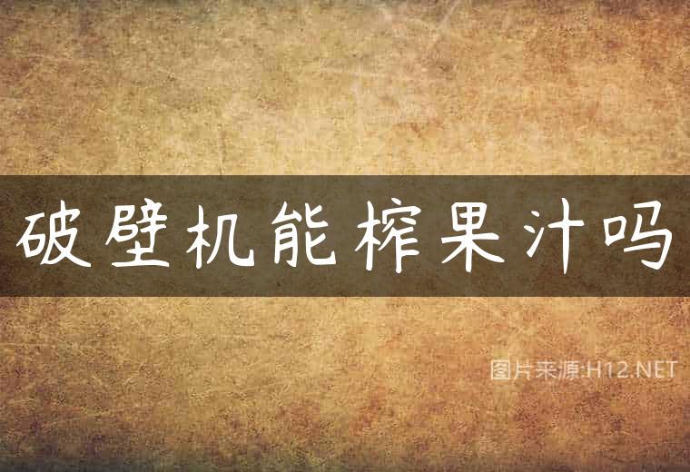 破壁机能榨果汁吗