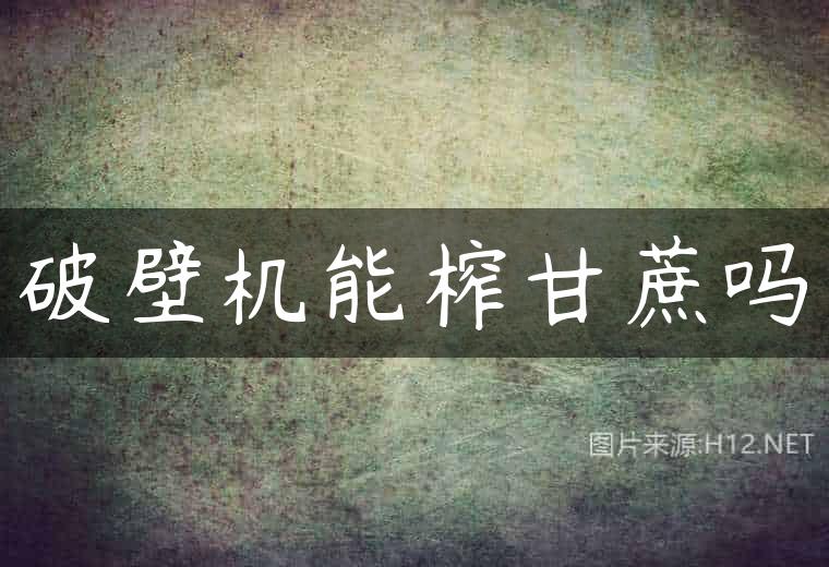 破壁机能榨甘蔗吗