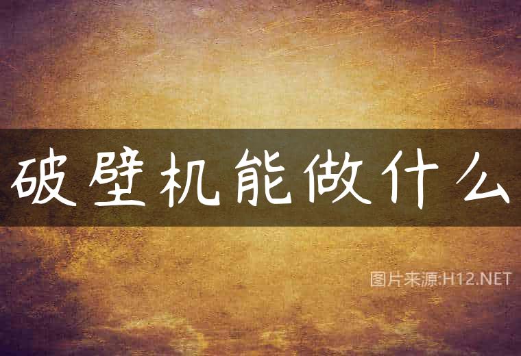 破壁机能做什么