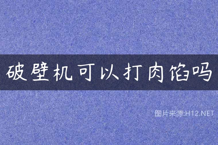 破壁机可以打肉馅吗
