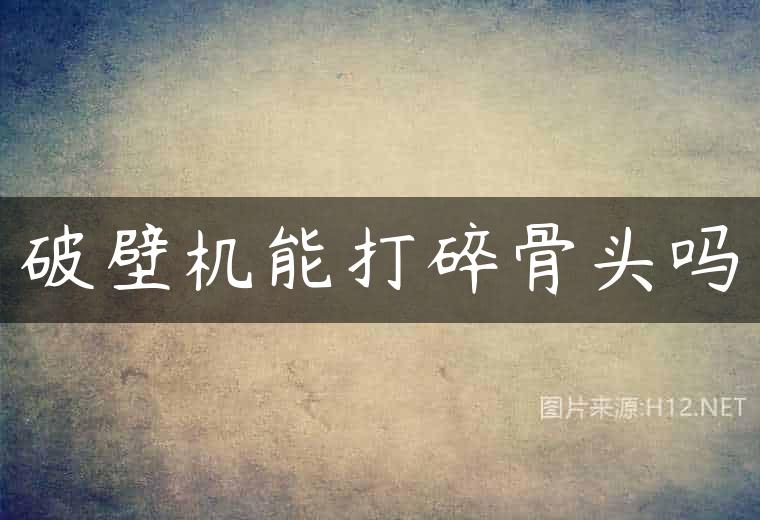 破壁机能打碎骨头吗