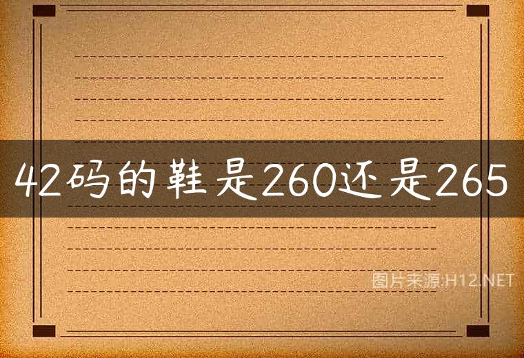42码的鞋是260还是265