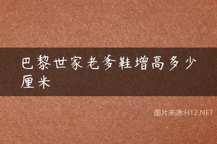 巴黎世家老爹鞋增高多少厘米