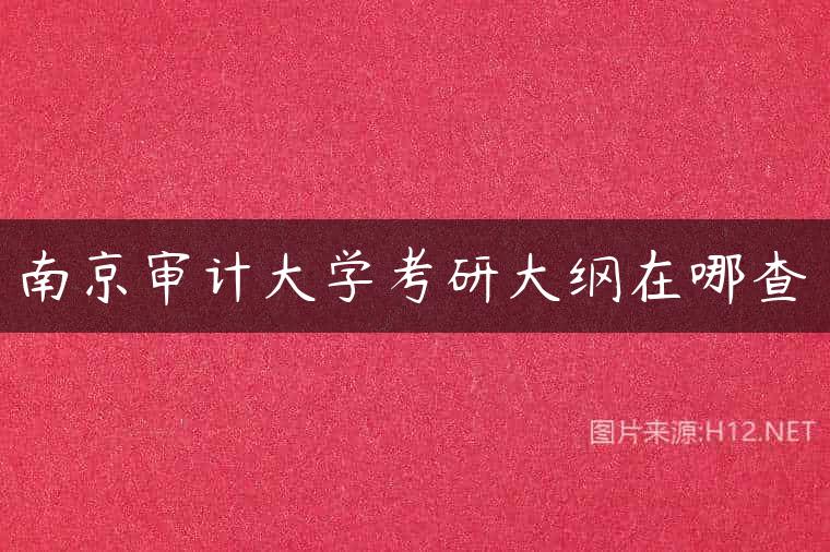 南京审计大学考研大纲在哪查