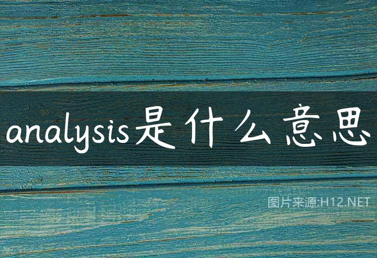 analysis是什么意思
