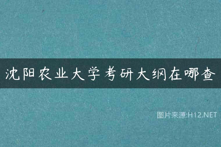 沈阳农业大学考研大纲在哪查