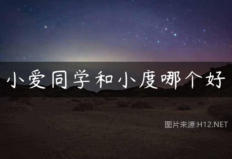 小爱同学和小度哪个好
