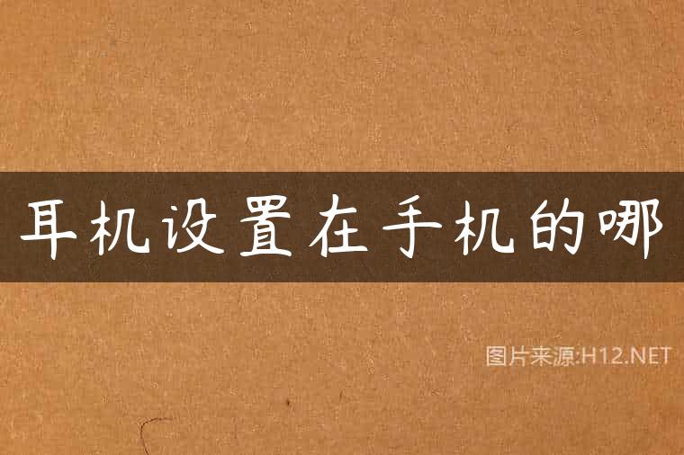 耳机设置在手机的哪