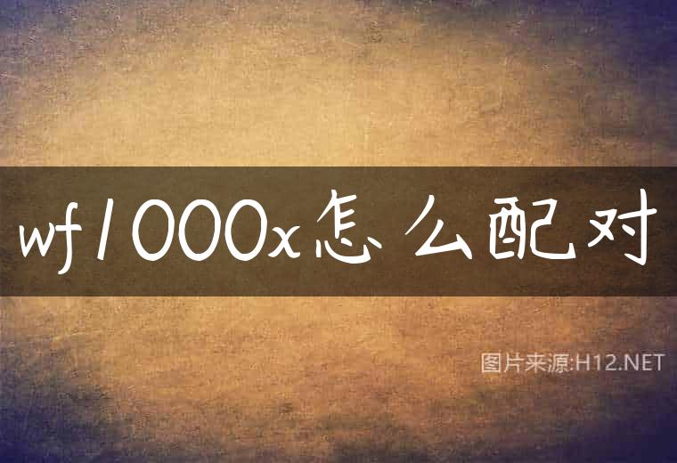 wf1000x怎么配对