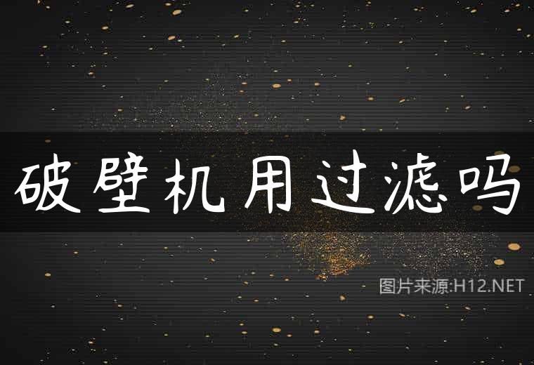 破壁机用过滤吗