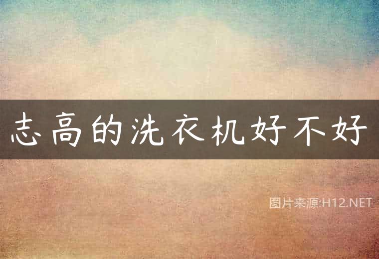 志高的洗衣机好不好