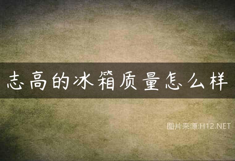 志高的冰箱质量怎么样