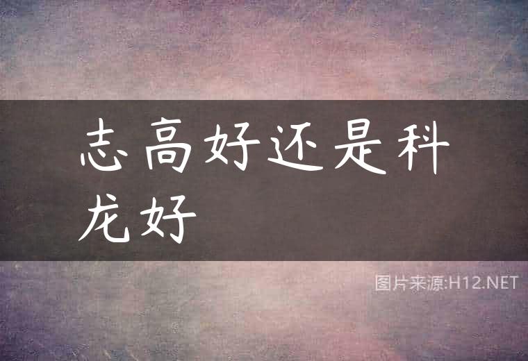 志高好还是科龙好