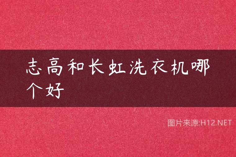 志高和长虹洗衣机哪个好