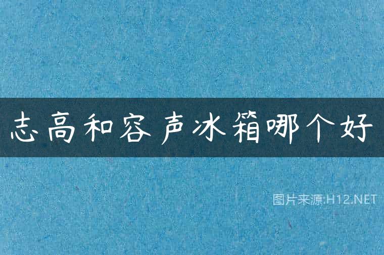 志高和容声冰箱哪个好