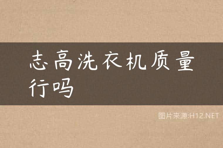 志高洗衣机质量行吗