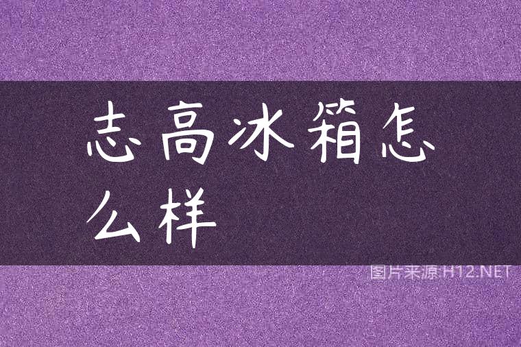 志高冰箱怎么样