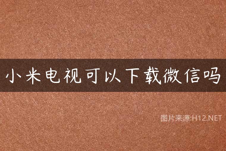 小米电视可以下载微信吗
