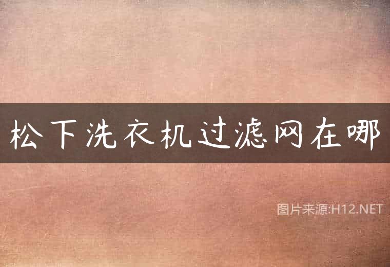 松下洗衣机过滤网在哪