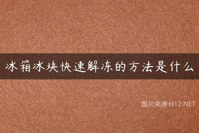 冰箱冰块快速解冻的方法是什么