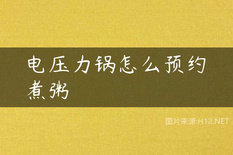电压力锅怎么预约煮粥