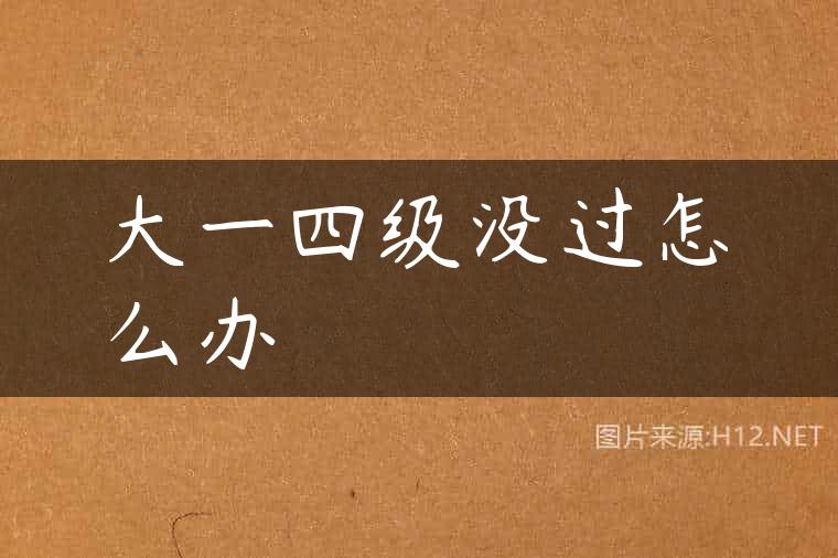 大一四级没过怎么办