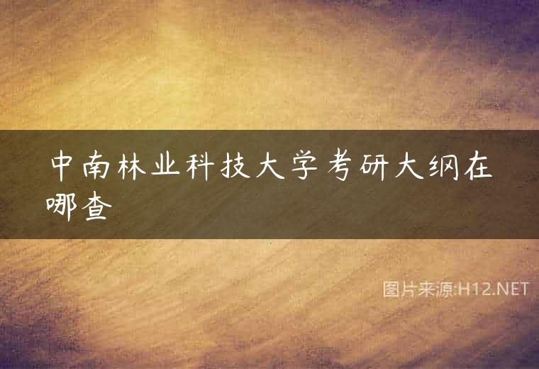 中南林业科技大学考研大纲在哪查