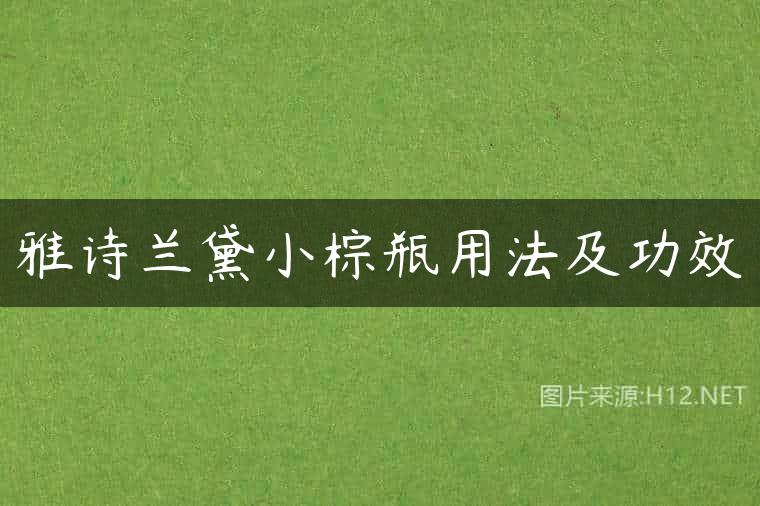 雅诗兰黛小棕瓶用法及功效