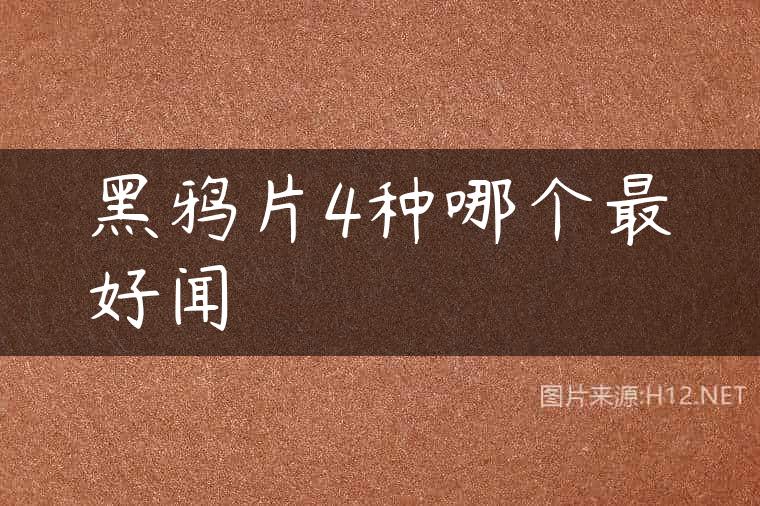 黑鸦片4种哪个最好闻