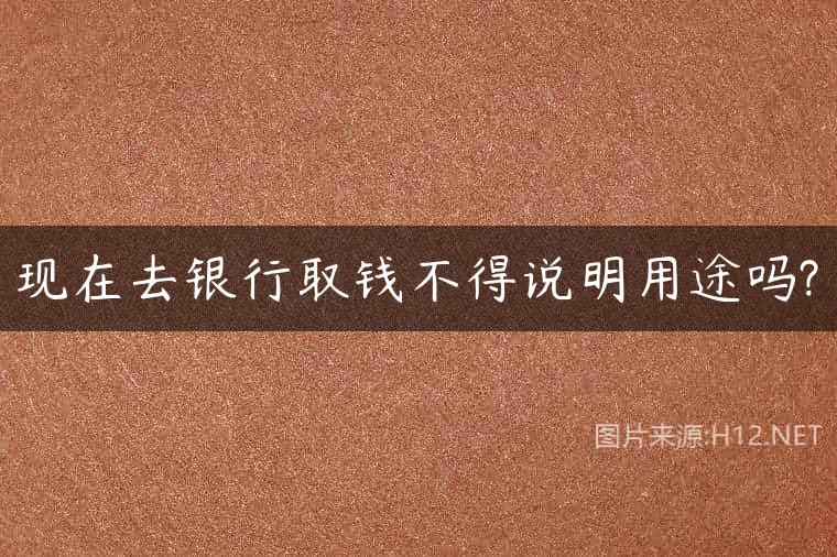 现在去银行取钱不得说明用途吗?