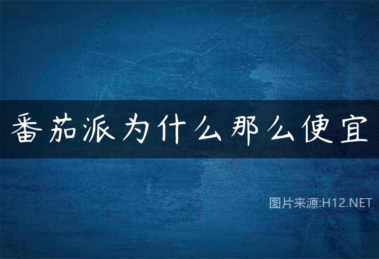 番茄派为什么那么便宜