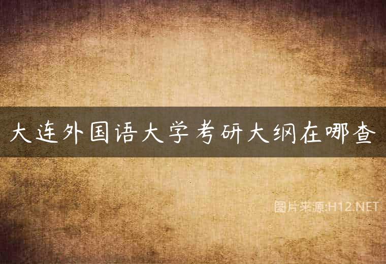 大连外国语大学考研大纲在哪查