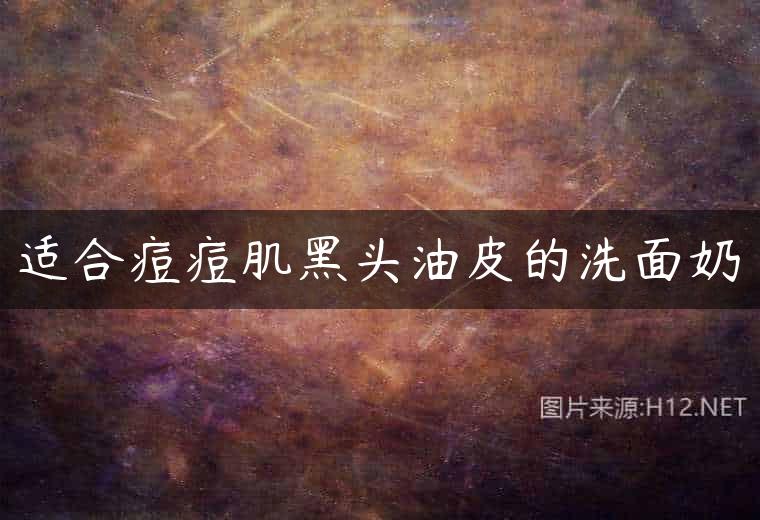 适合痘痘肌黑头油皮的洗面奶