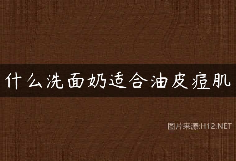 什么洗面奶适合油皮痘肌