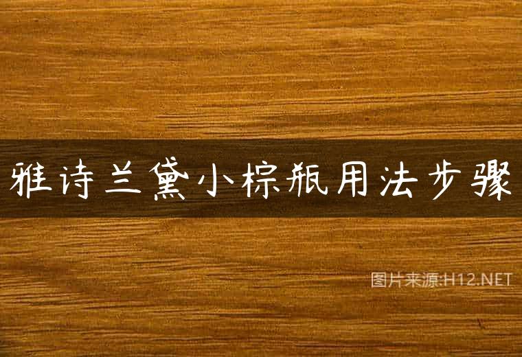 雅诗兰黛小棕瓶用法步骤