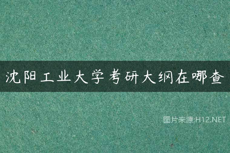 沈阳工业大学考研大纲在哪查