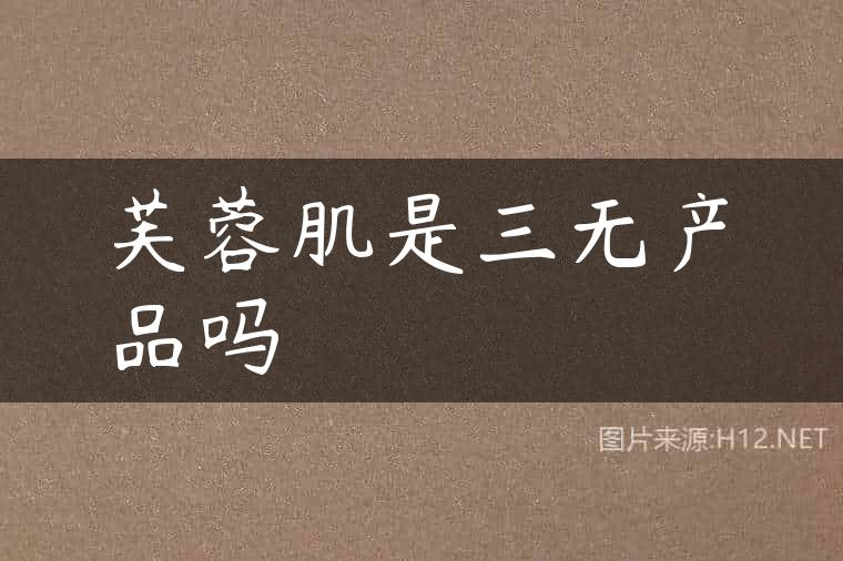 芙蓉肌是三无产品吗