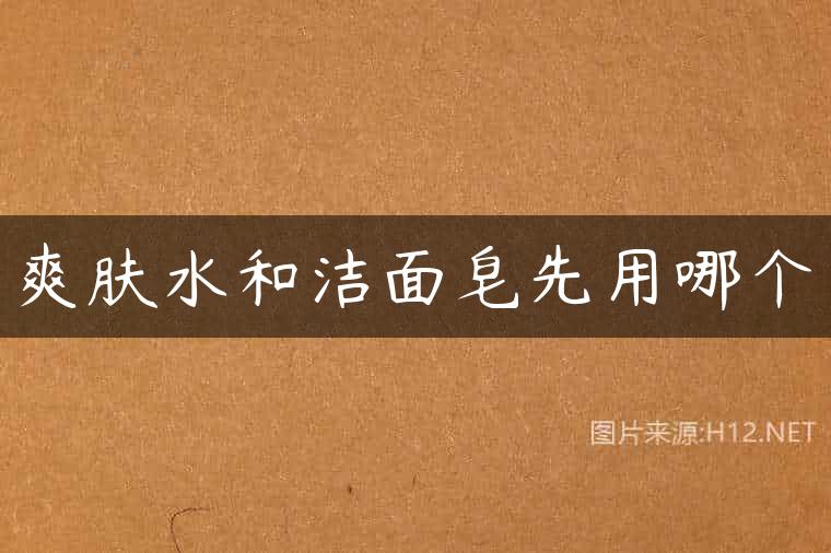 爽肤水和洁面皂先用哪个