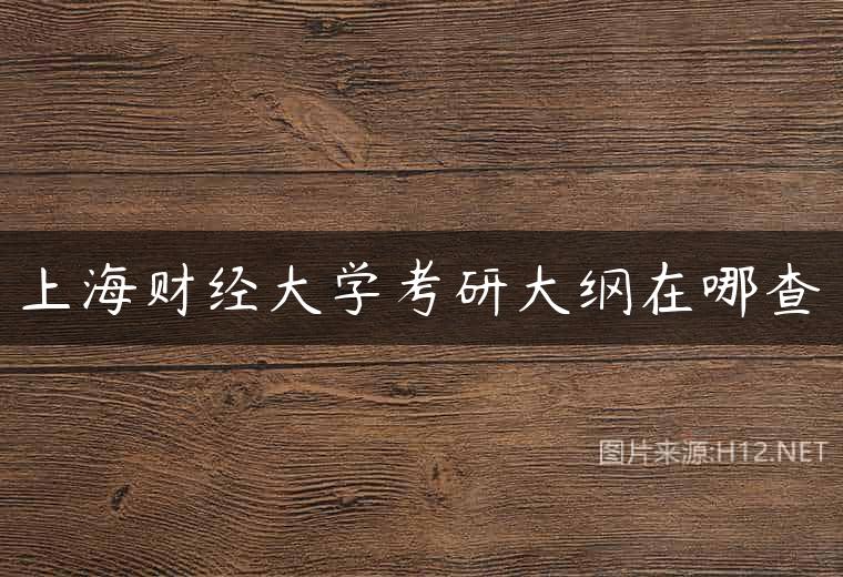 上海财经大学考研大纲在哪查