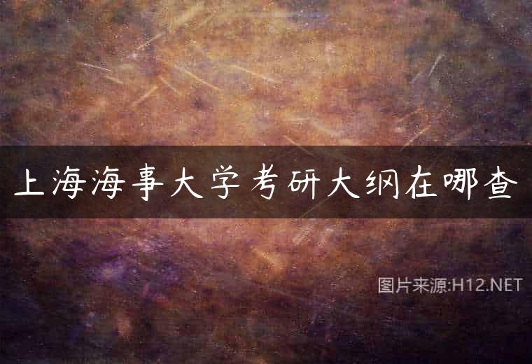 上海海事大学考研大纲在哪查